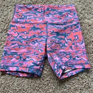 lululemon athletica Pink and Blue High-Rise Athletic Shorts size 10